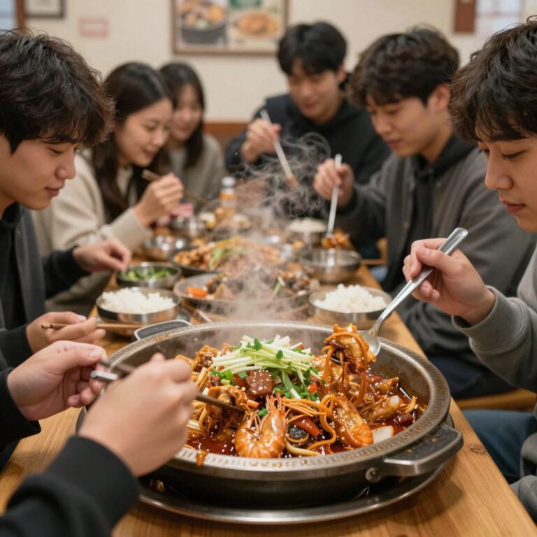 개학 기념으로 친구들과 함께 먹은 스키야끼 요리