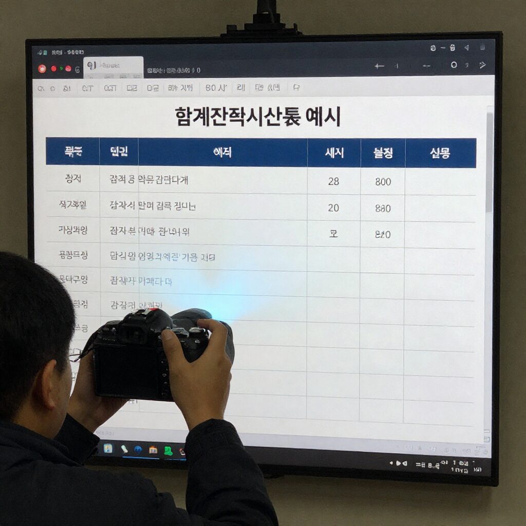 합계잔액시산표 예시 화면 캡처 이미지