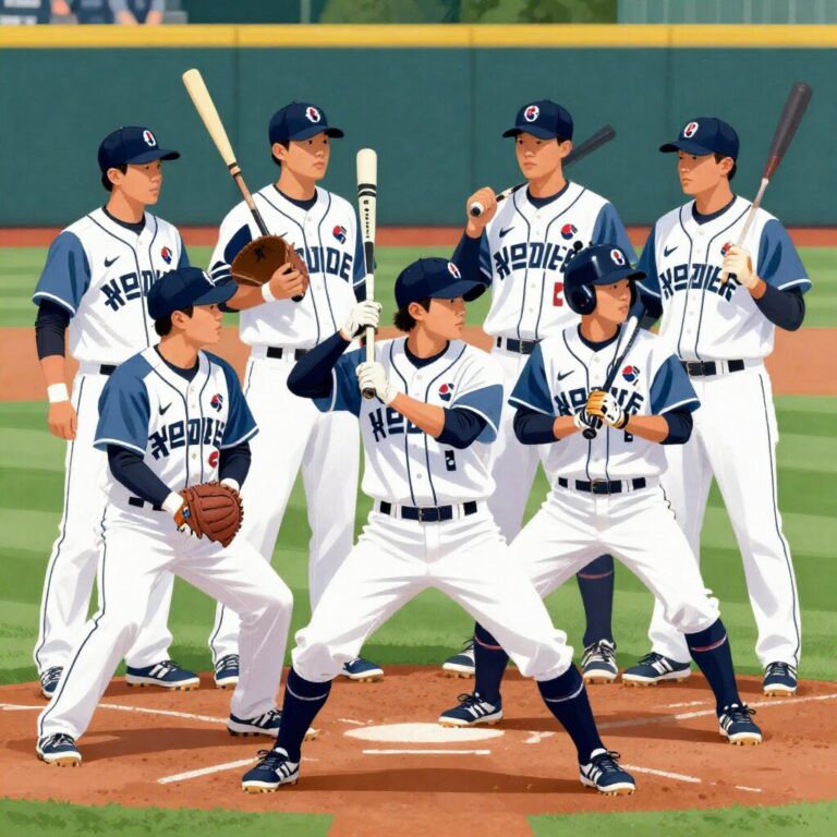 2026 WBC 한국 야구 대표팀 선수단 일러스트 이미지