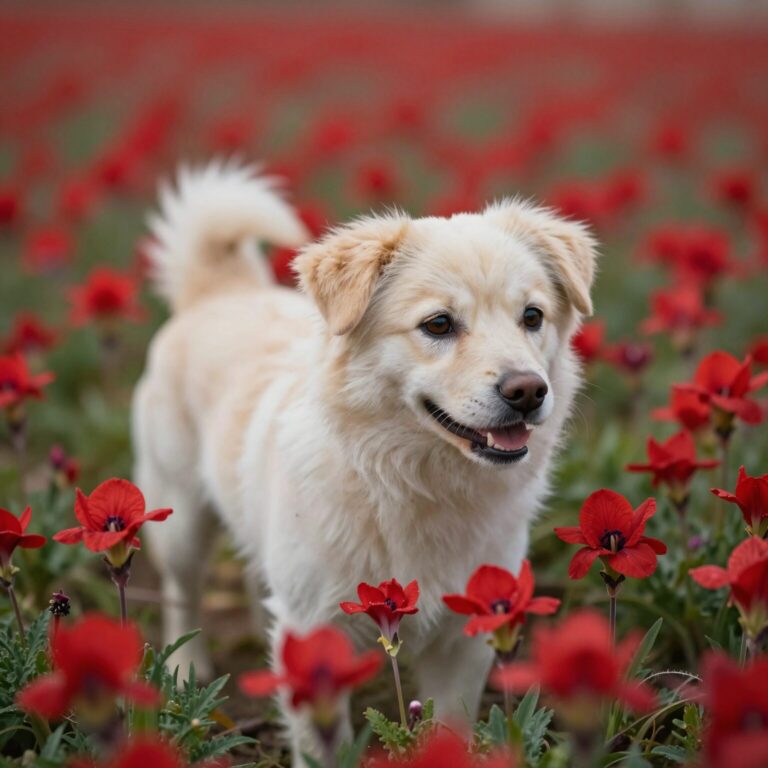 붉은색 꽃밥이 돋보이는 버들강아지 꽃차례 클로즈업 사진