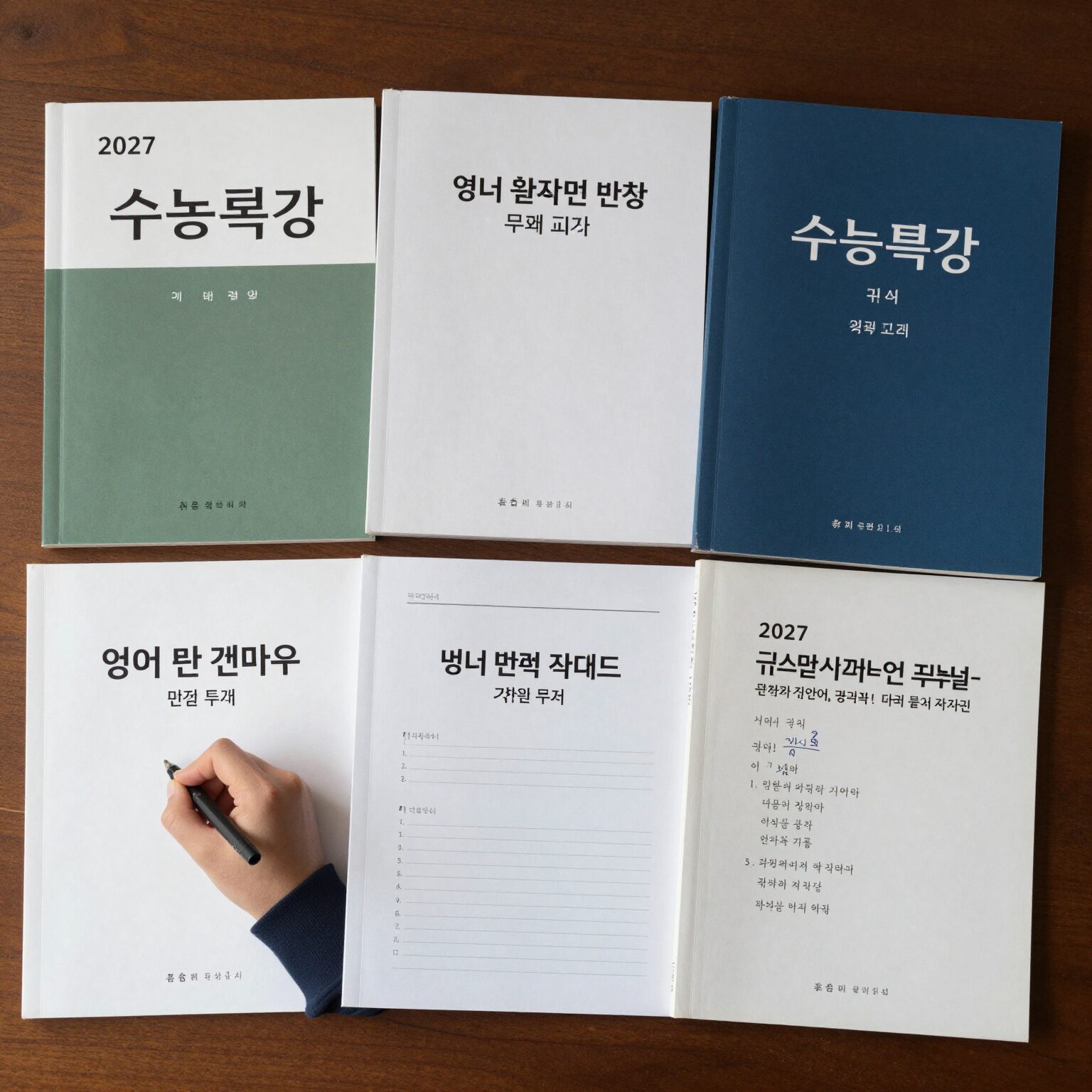 2027 수능특강 영어 변형 문제 교재 여러 권이 나란히 놓여 있는 사진