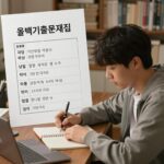 올백기출문제집 학습 계획표와 문제 푸는 학생의 모습
