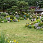 부안 해뜰마루에서 열리는 마실축제 전경, 넓은 잔디와 정원이 펼쳐져 있음