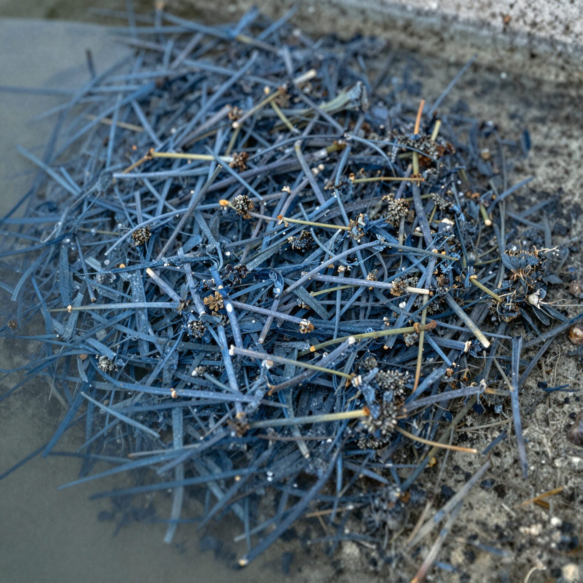 소금물에 데치고 있는 취나물, 푸른색을 유지하며 부드럽게 삶아짐