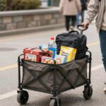 에버랜드 봄 나들이 준비물 폴딩카트 우비 간식이 담긴 가방