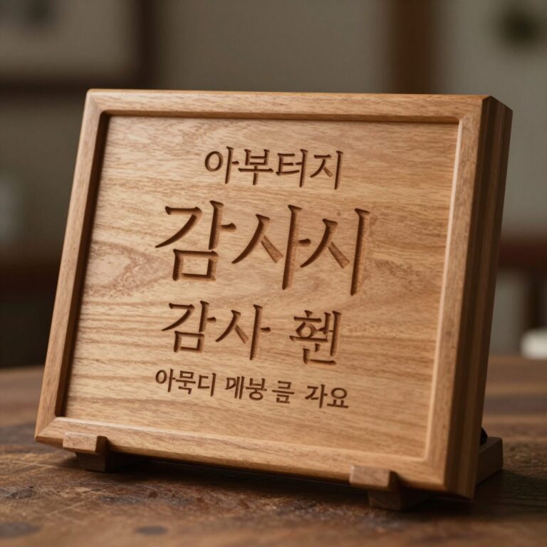 원목으로 제작된 아버지 감사패로, 따뜻한 나무 결과 함께 새겨진 감사 문구가 보인다