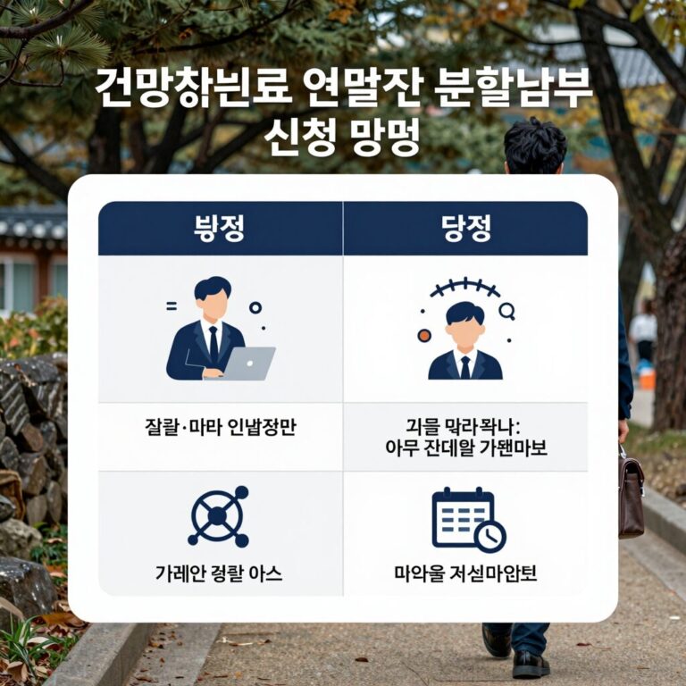 건강보험료 연말정산 분할납부 신청 방법과 일정을 설명하는 인포그래픽