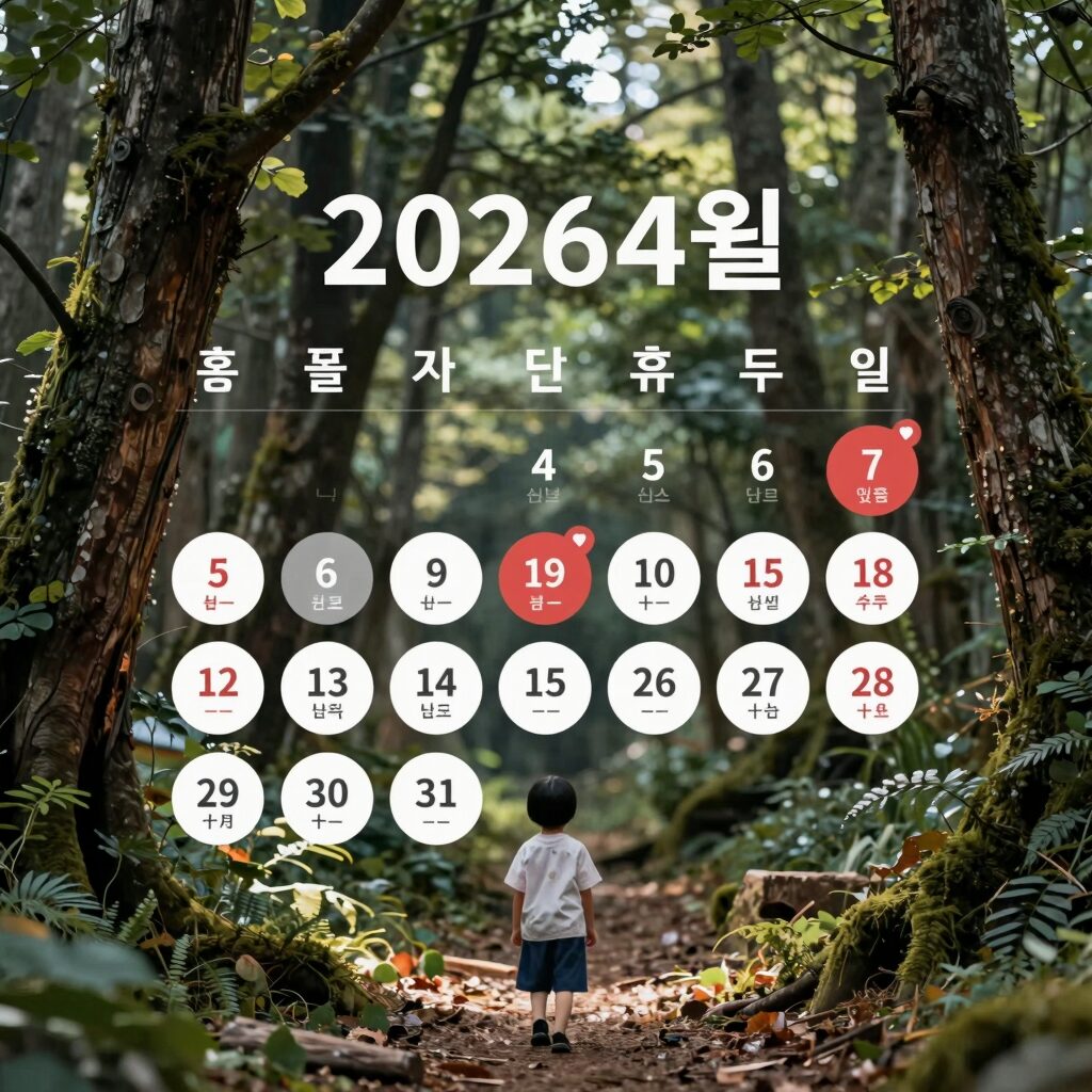 2026년 4월 달력에 홈플러스 지점별 휴무일이 표시된 이미지
