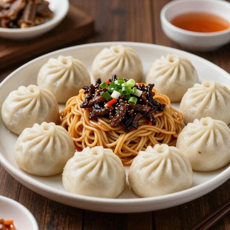 홍콩반점에서 제공하는 짜장면, 탕수육, 군만두가 담긴 식탁 사진