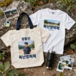 정동진독립영화제 후원 기념품 티셔츠 에코백 텀블러 스티커 사진