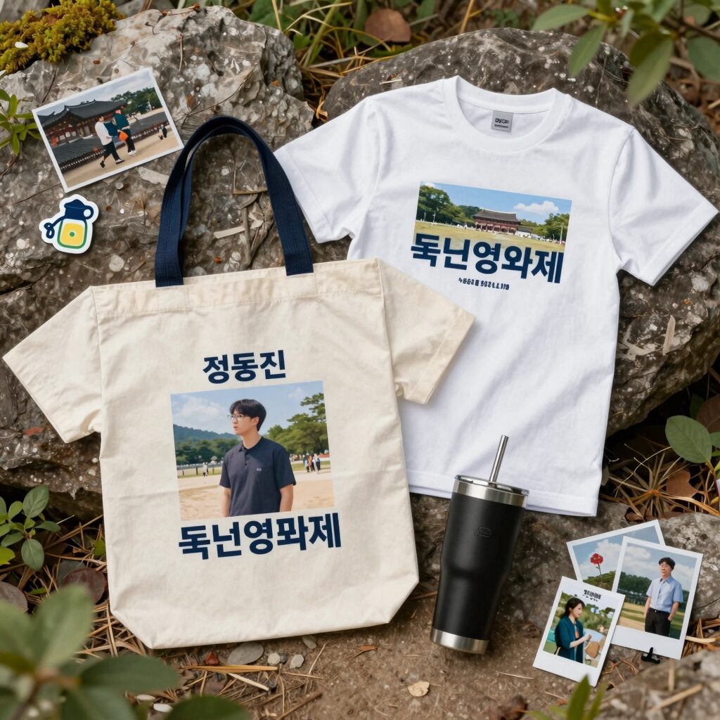 정동진독립영화제 후원 기념품 티셔츠 에코백 텀블러 스티커 사진