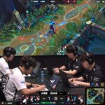 LCK 2026 스프링 결승전에서 선수들이 집중하여 게임을 하는 장면, 화면에는 게임 인터페이스가 보인다