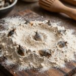 준비된 가죽나물과 부침가루 반죽 사진