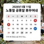 2026년 5월 1일 노동절 공휴일 주요 기관 휴무 여부 안내 표