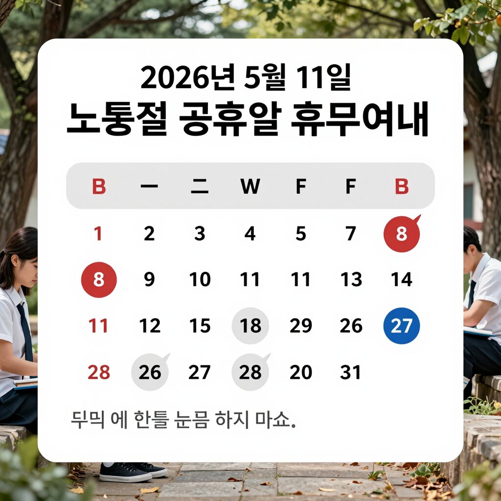 2026년 5월 1일 노동절 공휴일 주요 기관 휴무 여부 안내 표