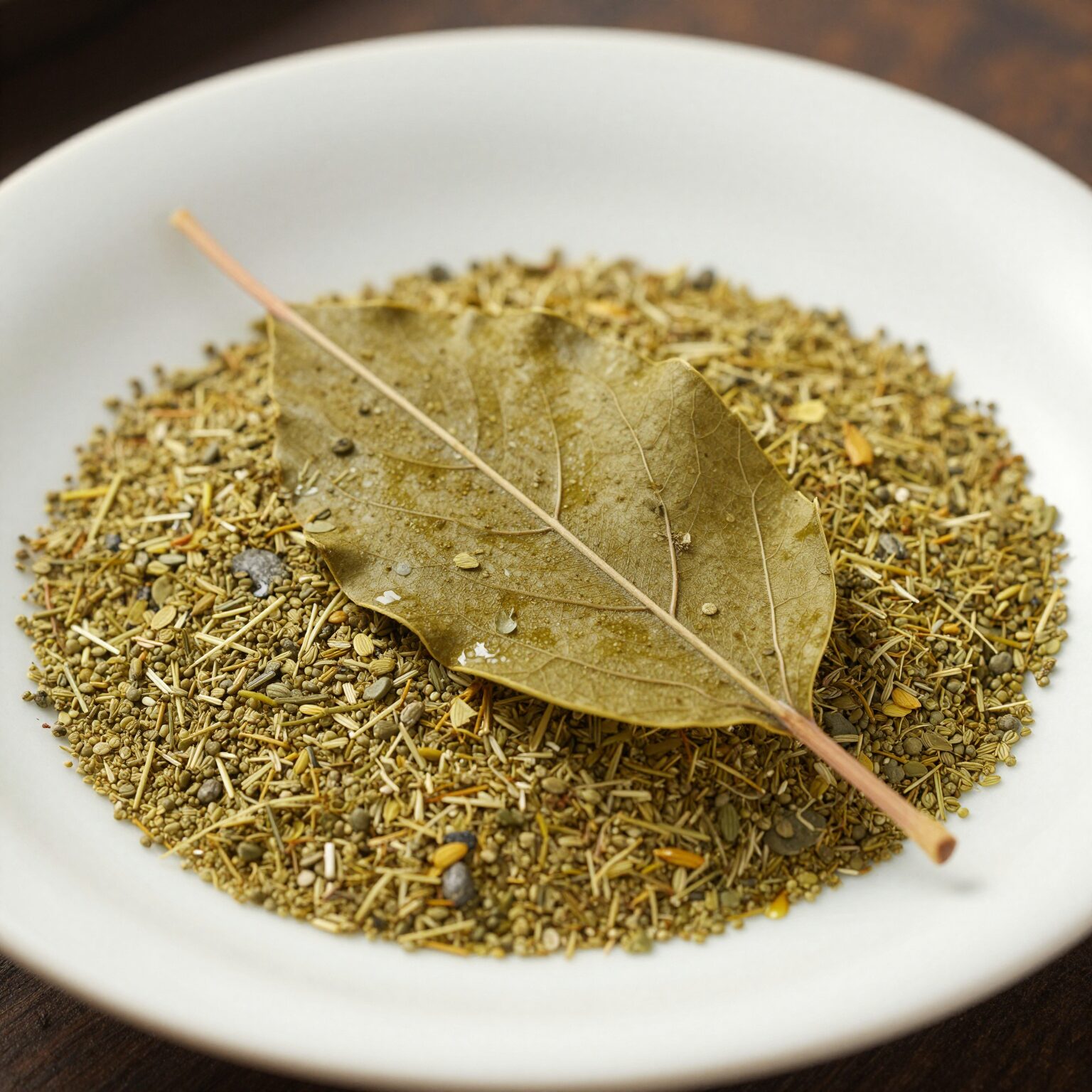 데치고 물기를 짠 연두색 머위잎이 접시에 담겨 있는 모습