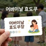 어버이날 효도쿠폰 도안을 아이들이 직접 꾸미고 있는 모습