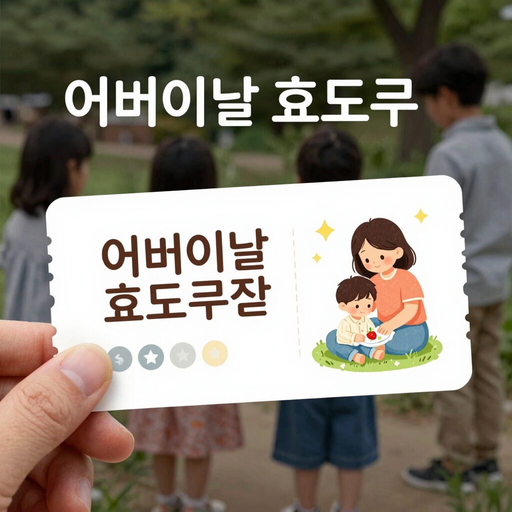 어버이날 효도쿠폰 도안을 아이들이 직접 꾸미고 있는 모습
