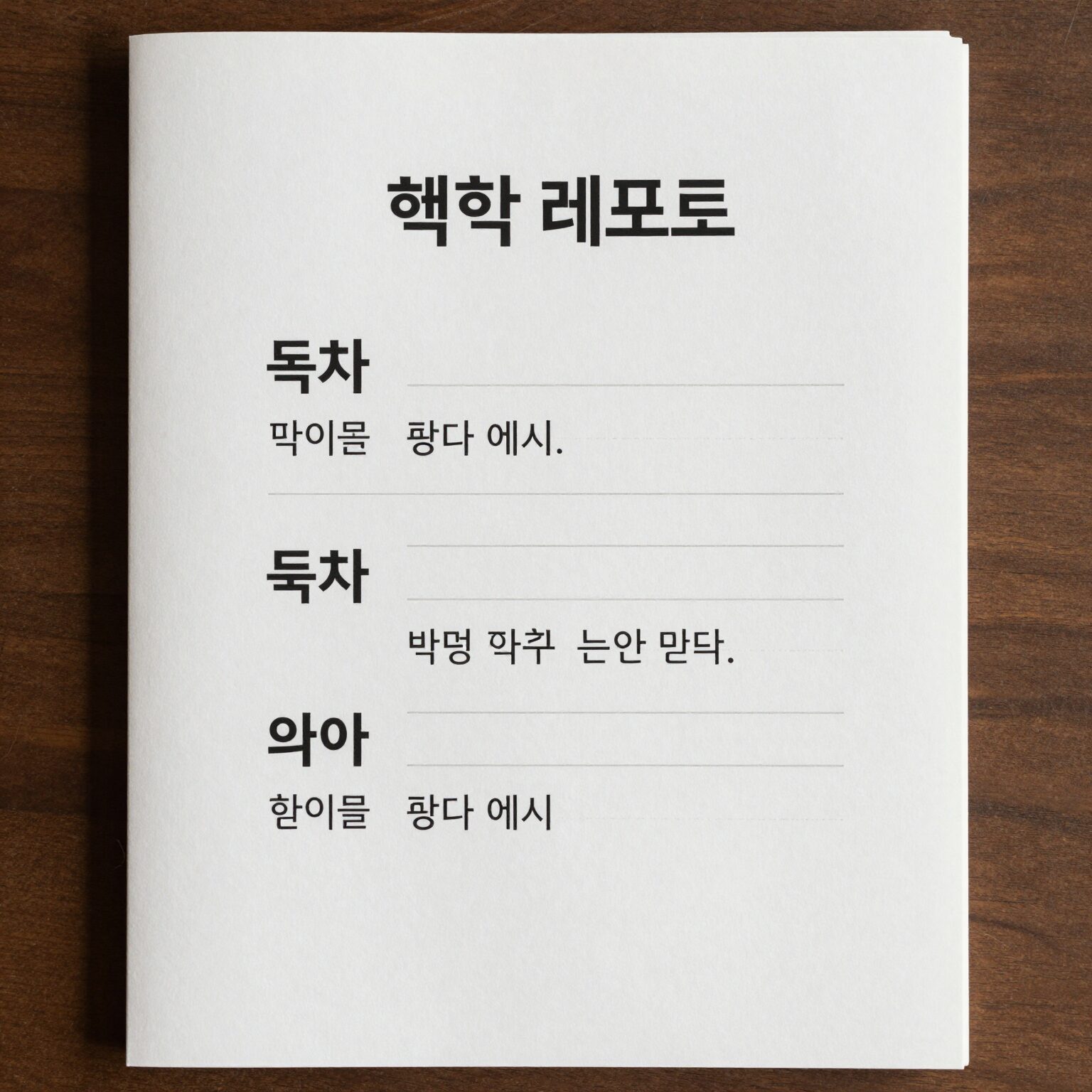 대학 레포트의 표지, 목차, 본문 구성 예시가 담긴 이미지