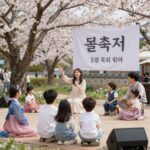 5월 서울 축제 봄봄에서 가족이 함께 공연을 즐기는 모습