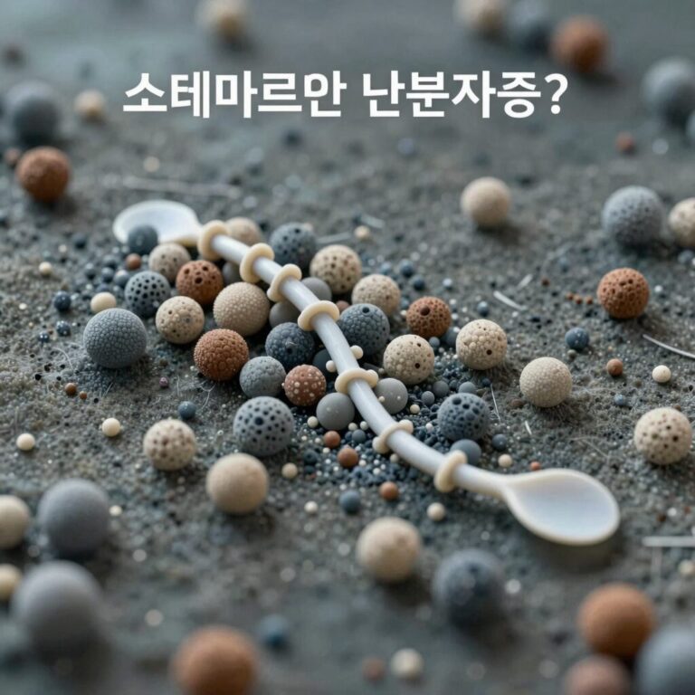 물 표면에 형성된 스테아르산 단분자층 모식도, 친수성 머리와 소수성 꼬리 표시
