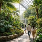 부천 수피아식물원 실내 열대식물관 푸른 식물들과 통유리로 들어오는 햇살