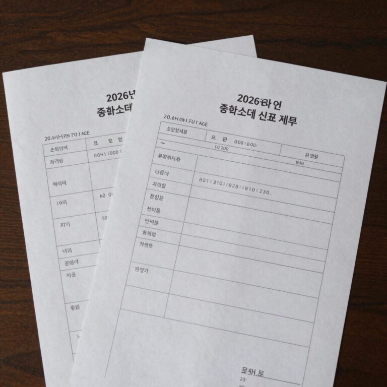 2026년 종합소득세 신고 서류와 계산기를 테이블 위에 올려놓은 사진