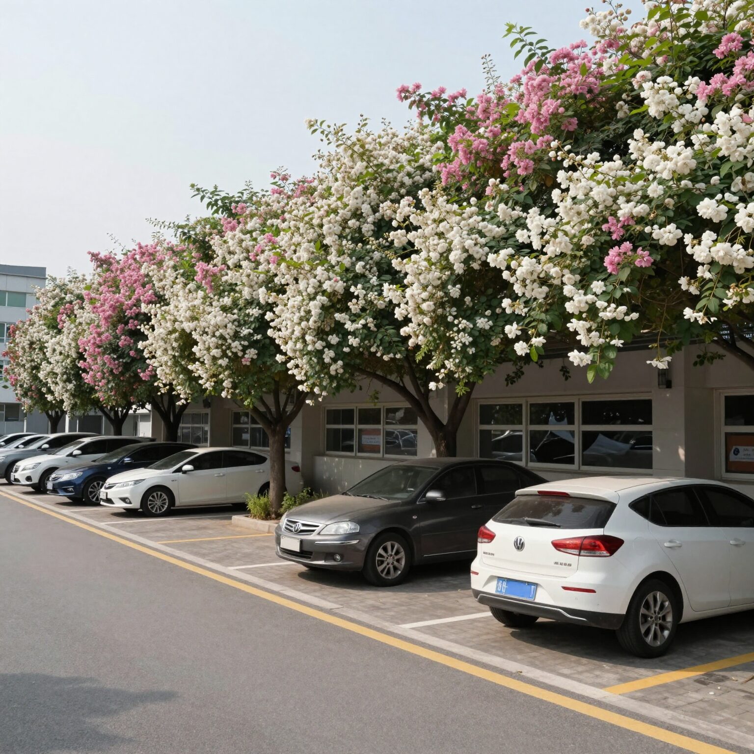 울산 꽃다지 독특한 외관과 넓은 주차장 모습