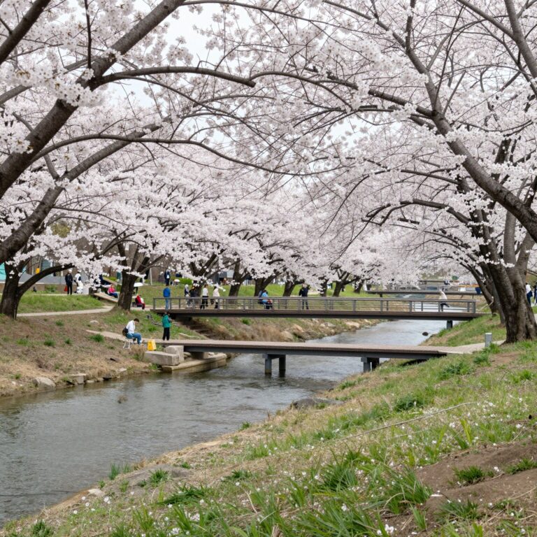 나주 영산강 유채꽃밭 전경과 데크다리