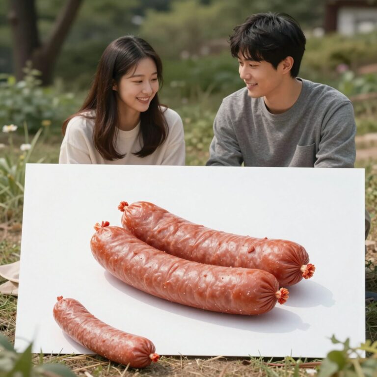소시지로 만든 부부의 날 선물 도안과 완성품