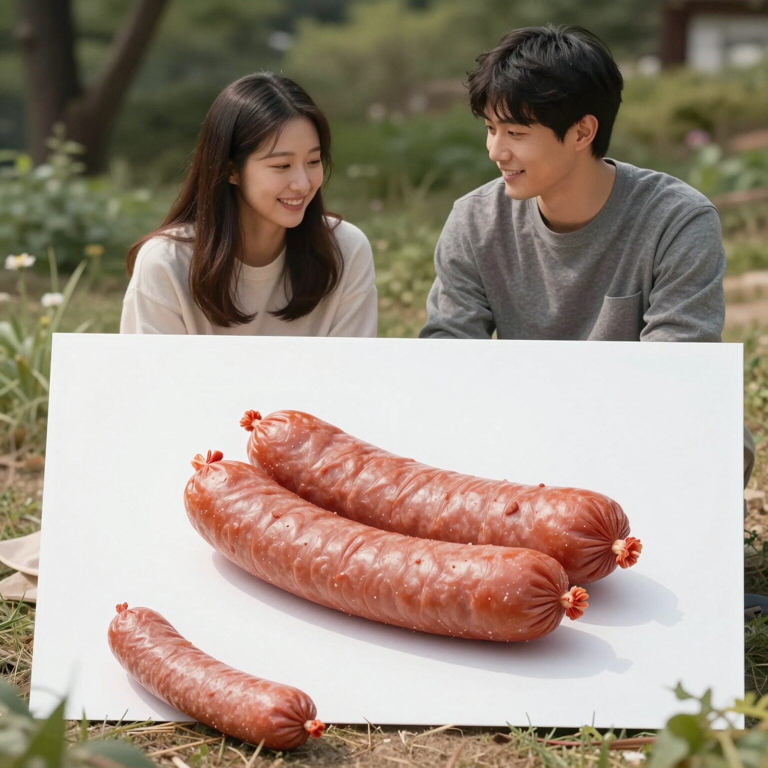 소시지로 만든 부부의 날 선물 도안과 완성품