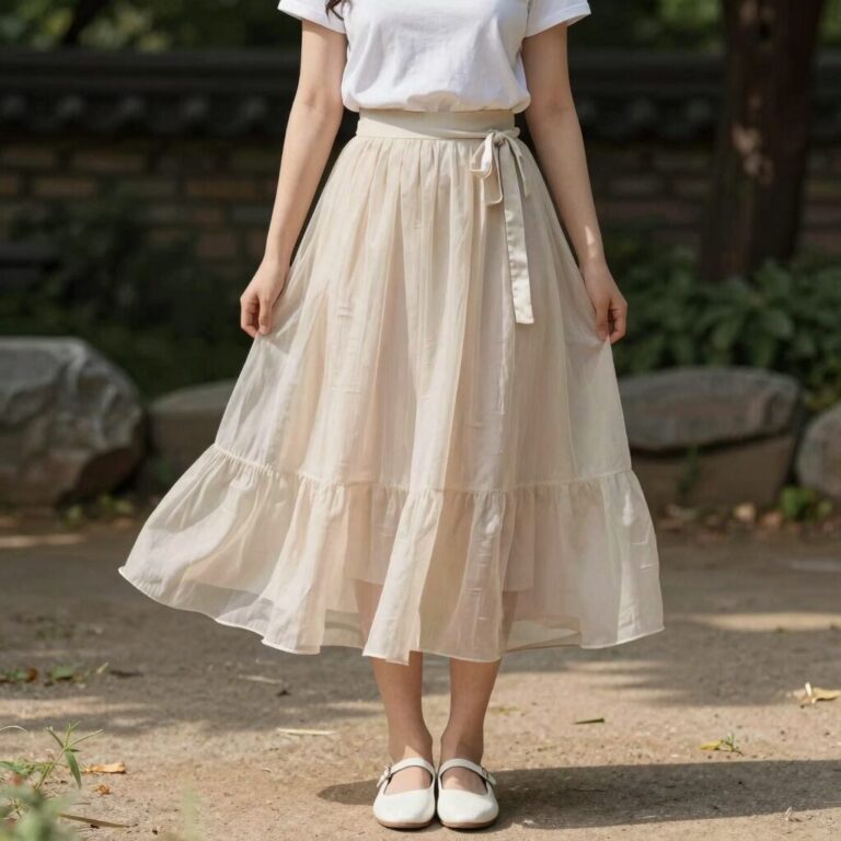 여름 쉬폰 롱스커트 다양한 코디 방법