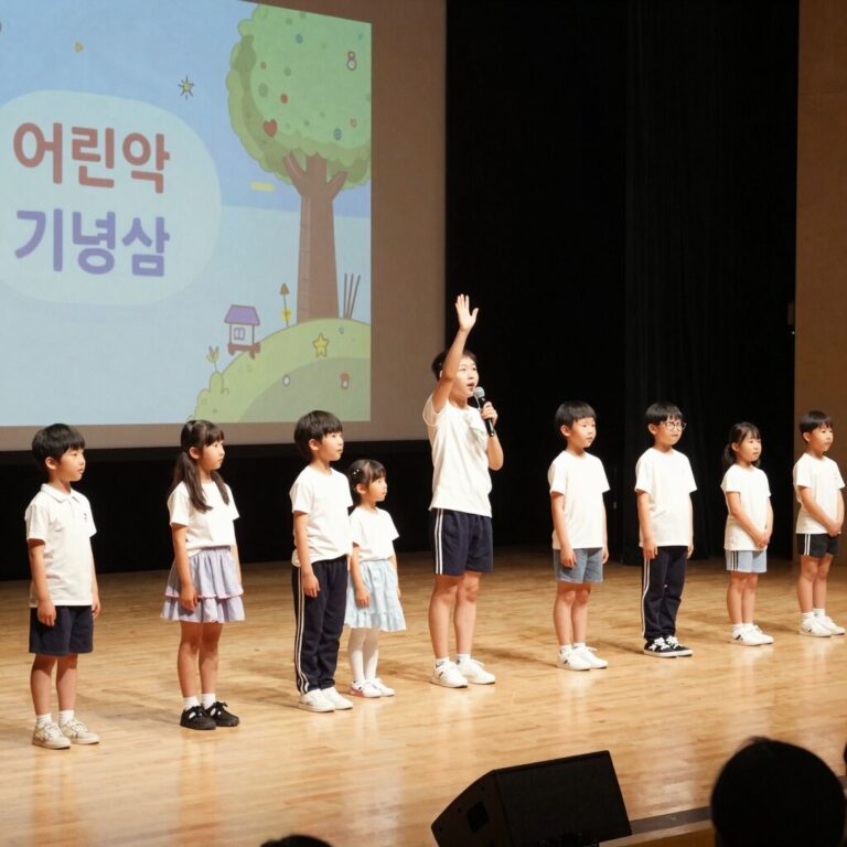 부평아트센터 어린이날 기념식 무대 위 아이들이 직접 사회를 보는 모습