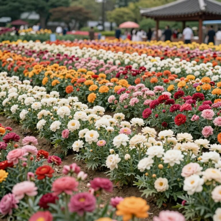 곡성 세계장미축제 장미정원 전경, 형형색색의 장미가 만발한 모습