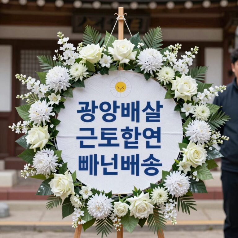 광양꽃배달 근조화환 빠른배송 동광양장례식장 배송 예시