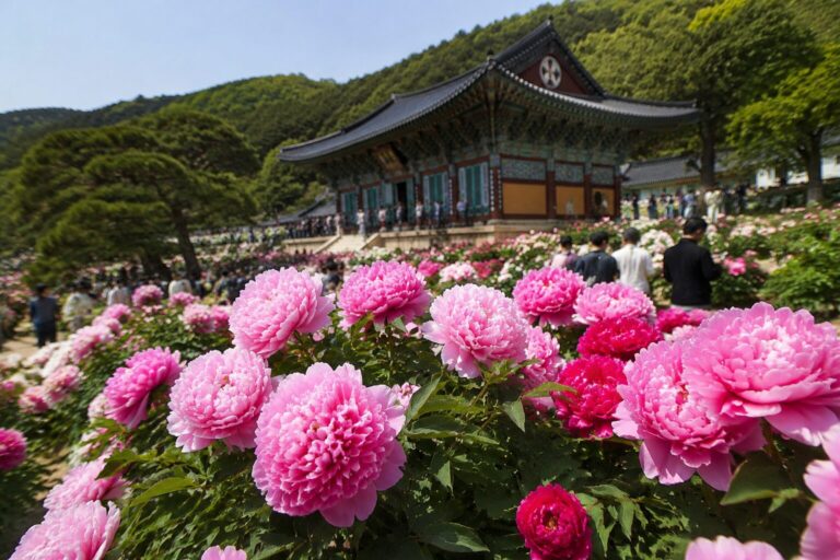 진도 약사사 작약꽃 축제 개화 모습