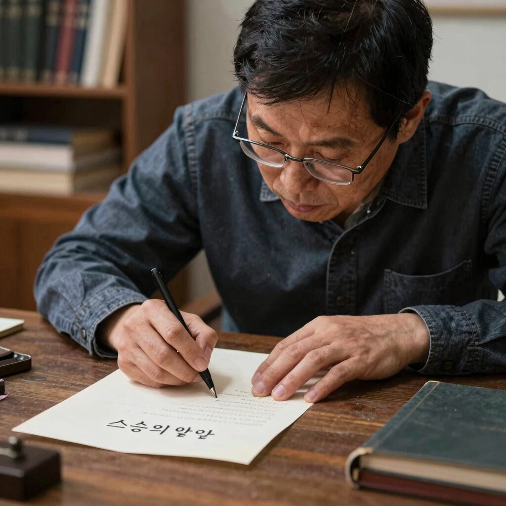 스승의 날 편지 쓰는 손 모습