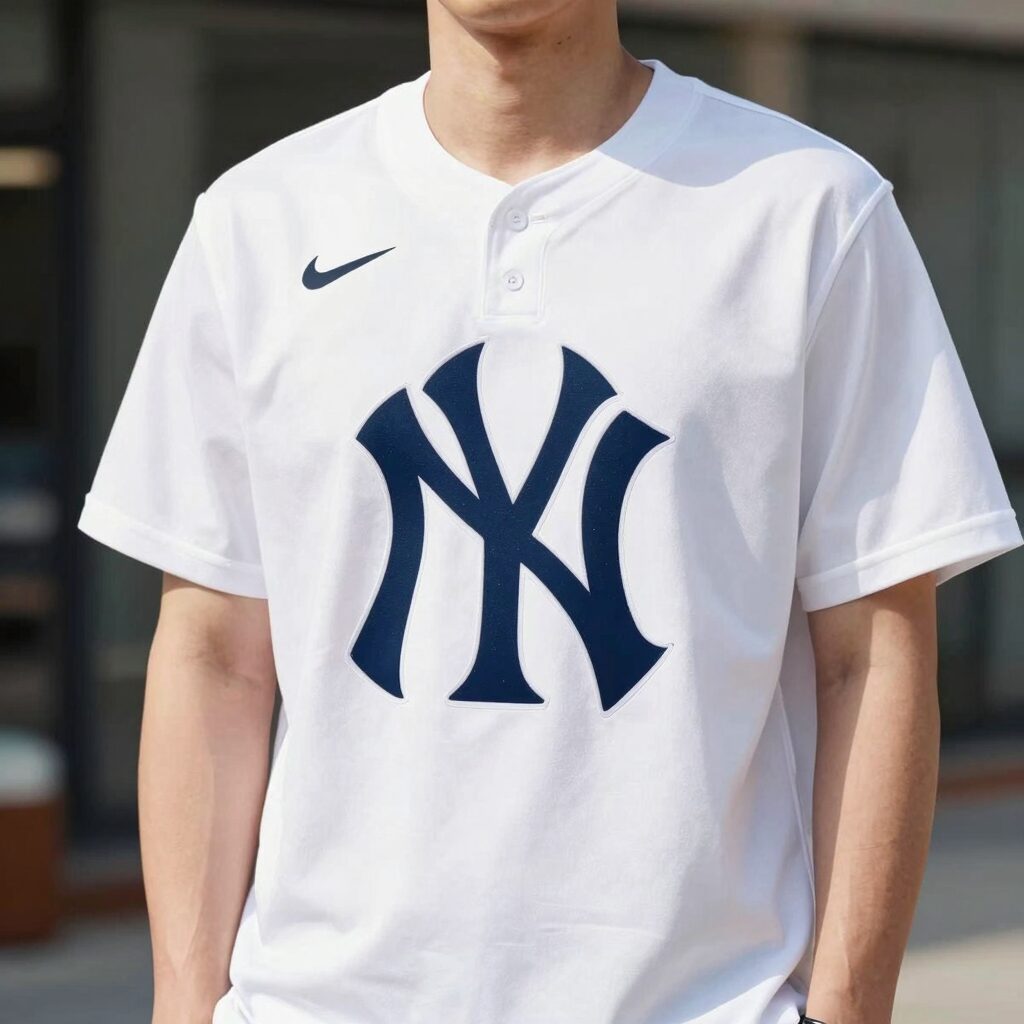 MLB 화이트 반팔 티셔츠 빅로고 모델