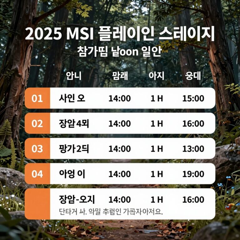 2025 MSI 플레이인 스테이지 일정과 참가팀 정보를 담은 이미지