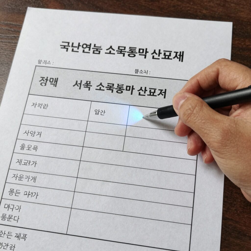 국민연금 소득총액신고서 작성 서류와 계산기 이미지