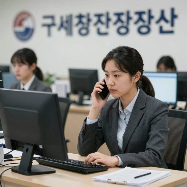 국세청 전화상담센터에서 상담사가 통화하는 모습