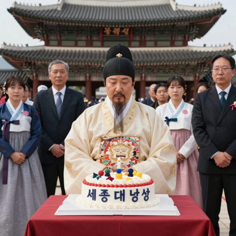 세종대왕 생일을 맞아 광화문에서 열린 기념 행사에 참여한 시민들 모습