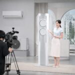 홈쇼핑 에어컨방송 화면에서 인기 모델을 소개하는 장면