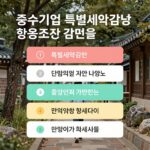 중소기업 특별세액감면 적용 조건과 감면율 요약 인포그래픽