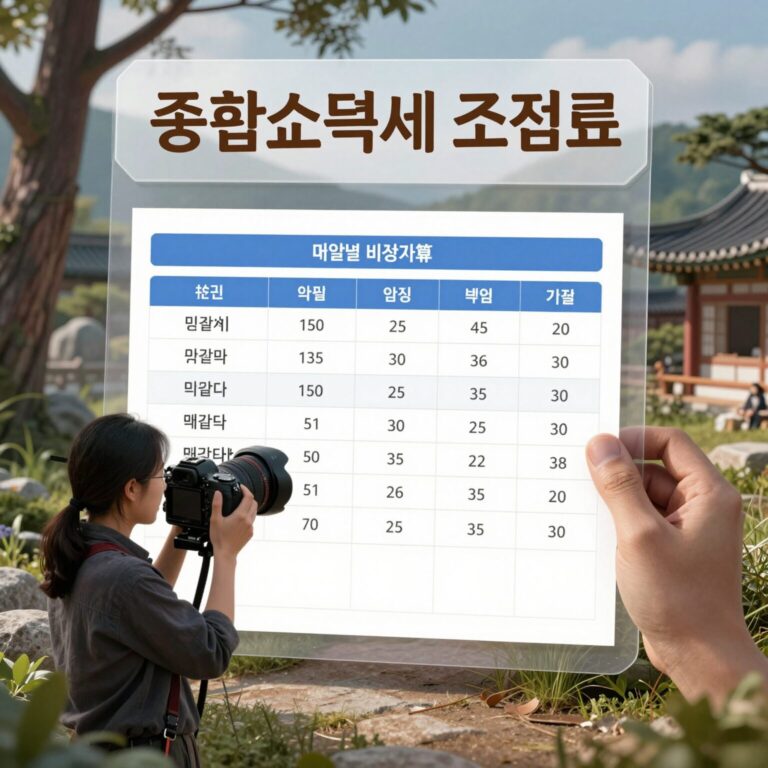 종합소득세 조정료 매출별 비용 계산 이미지