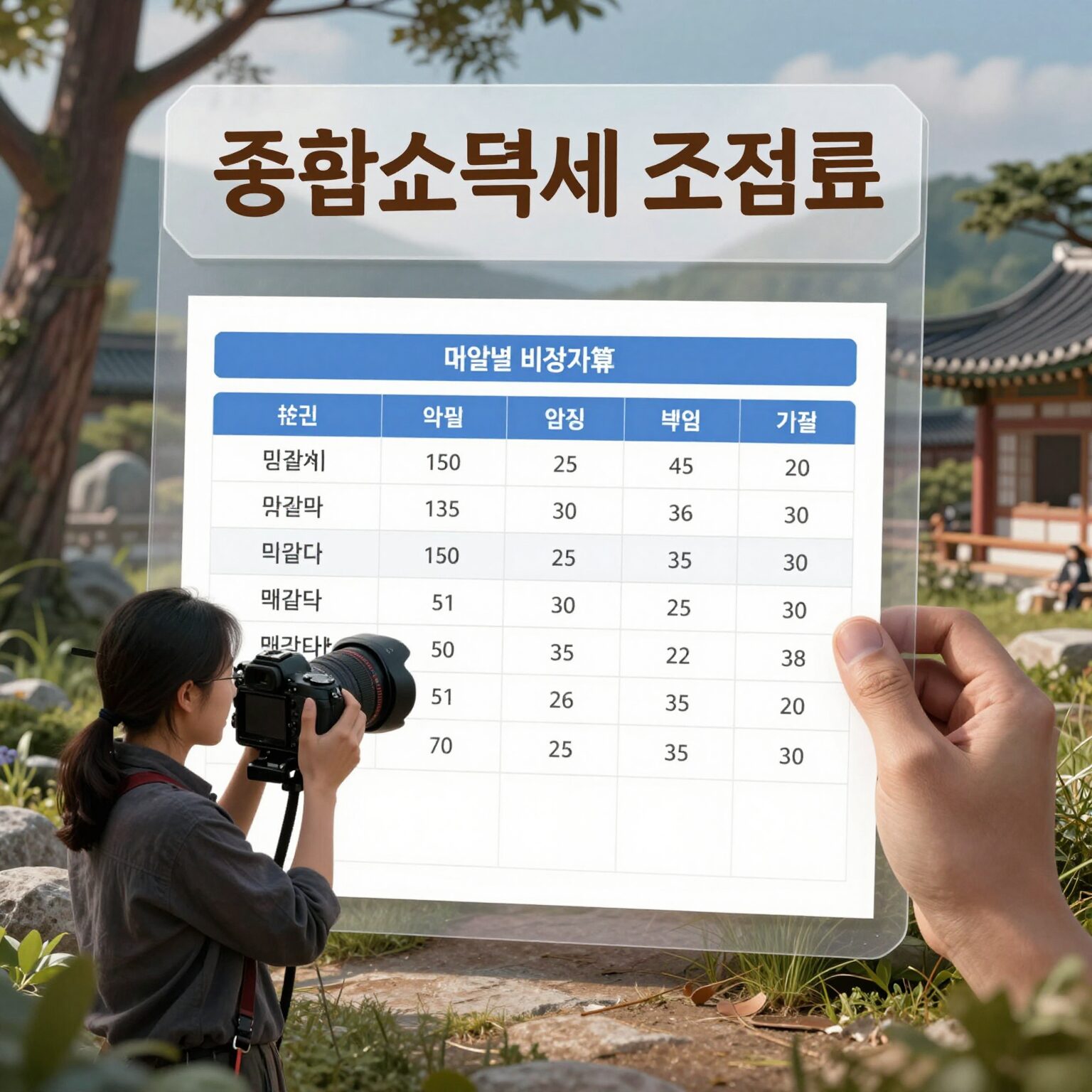 종합소득세 조정료 매출별 비용 계산 이미지