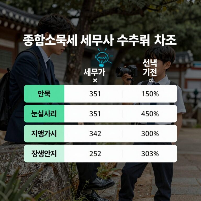 종합소득세 세무사 수수료 비교 차트와 선택 기준 설명 이미지