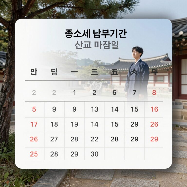종소세 납부기간 신고 마감일을 보여주는 달력과 홈택스 화면 이미지