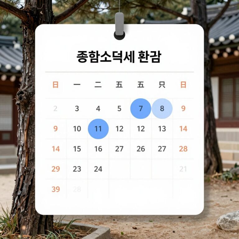 종합소득세 환급 일정을 표시한 달력 이미지