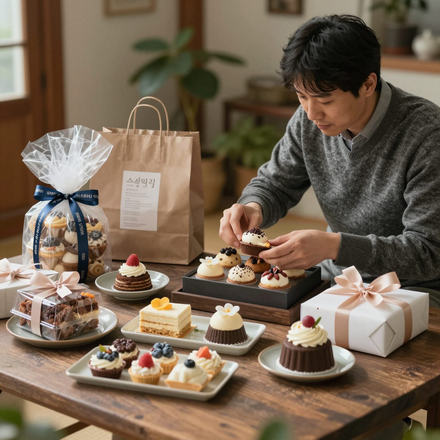 스승의 날 선물로 준비한 다양한 디저트와 선물 세트